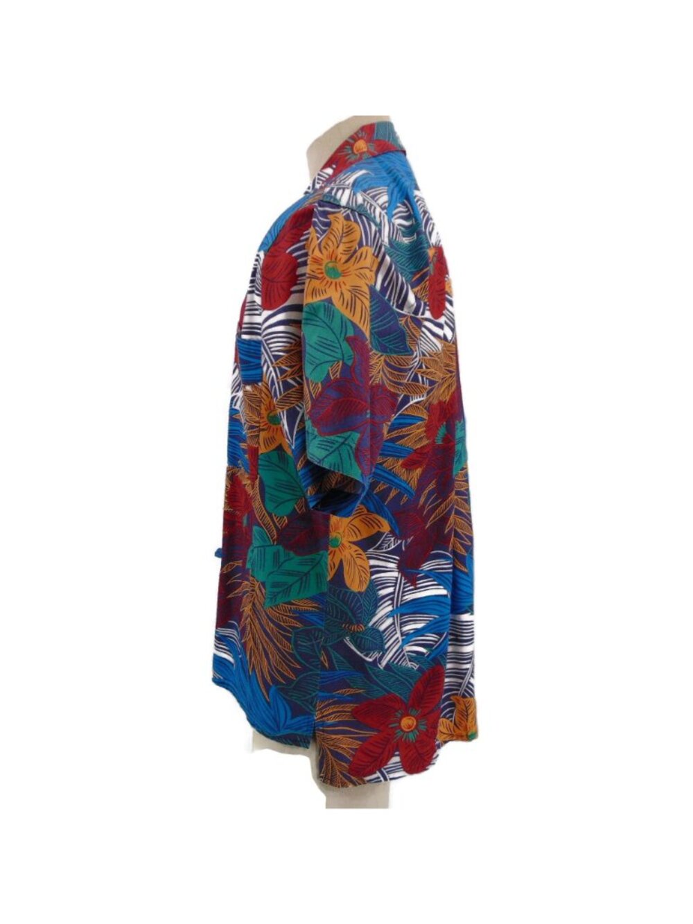 Occhi Mare Vintage 80s Hawaiian Shirt L Cotton Bold Floral Multi Color All Over - Picture 3 of 9
